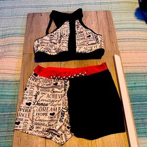 Cosi G black and red dancewear set.